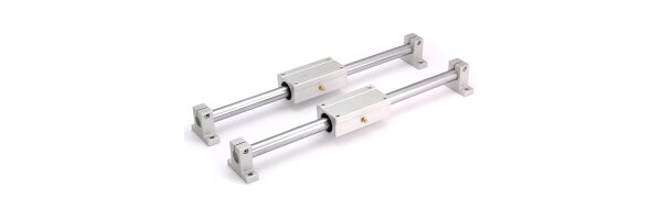 SET: ground linear bearings SCE20LUU long version / Precision shafts 20mm h6 and hardened / Shaft Support SH20