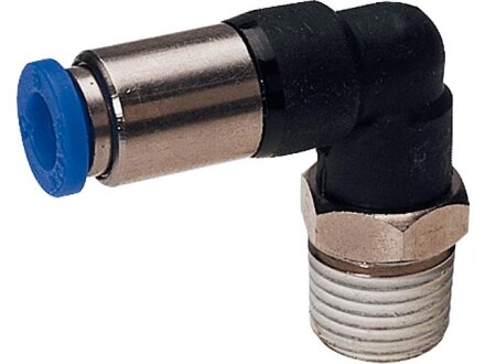 Raccordo a pressione con bloccaggio a gomito, tubo 8 mm, filettatura R3 / 8a, STVS-QGCK / AS-R3 / 8a-8-MSV-SBR-SMQ