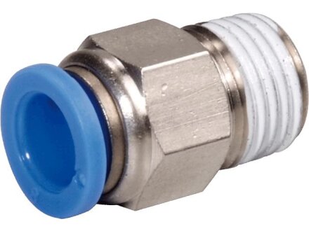 Male Connector, hose 10mm, thread R1 / 2a, STVS-QCK-R1 / 2a-10-MSV-S-M120