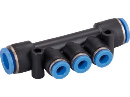 Distributore multiplo a T 3 vie, 6mm-4mm-6mm, tubo 4mm, tubo 6mm, STVS-QFCK3-6-4-6-KU-S-M120