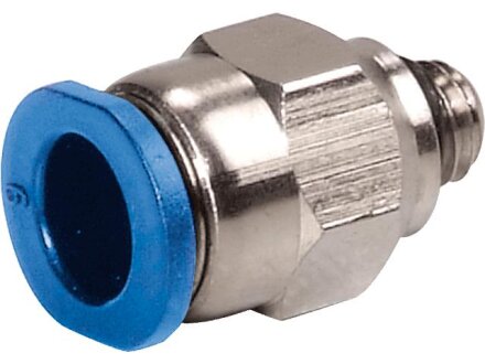 Male Connector, hose 4mm, threaded M5a, STVS-QCKO-M5a-4-MSV-S-M110