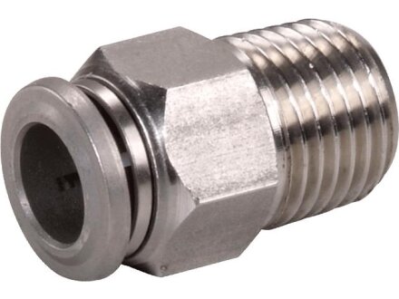 Plug-in fitting, straight, tube 6mm, thread R1 / 8a, STVS-QCK-R1 / 8a-6-1.4404-S-M230