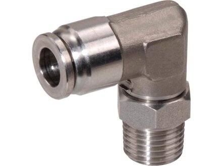 Angle in fitting, hose 4mm, thread R1 / 4a, STVS-QGCK-R1 / 4a 4-1.4404-SBR-M230