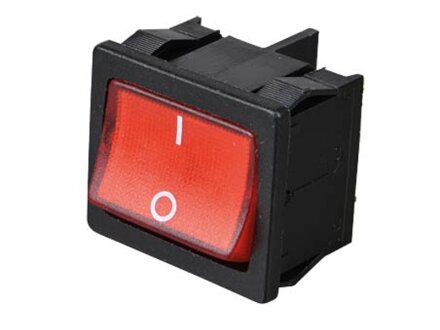 Interruptor basculante, 2x apagado, iluminado, rojo