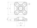Flanged with 4 mounting holes EFSM-20 / d1 (mm) = 20mm / N: Hole Diameter (mm) = 8,4 mm / Ø dB (mm) = 40mm