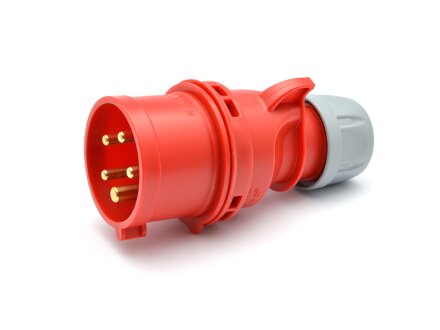 CEE plug, 400V, 16A, red, 5-pin