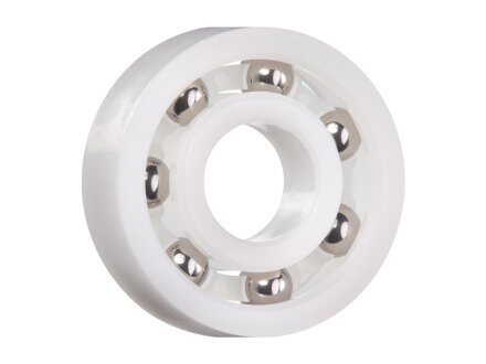 Radial ball bearing, xirodur B180, stainless steel balls, the cage made of PE-626 BB-B180-50-ES / size = 626 / d1 - inner diameter = 6 mm / d2 - outer diameter = 19 mm