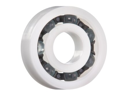 Radial ball bearings, xirodur B180, beads of glass, cage PA, mm