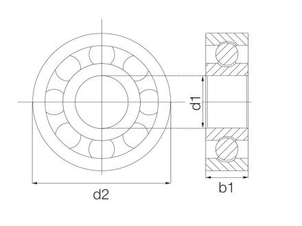 Edelstahlkugeln BB-608-B180-30-ES/ d1=8/ d2=22 xirodur Radialrillenkugellager 