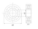 Radial ball bearing, xirodur B180, spheres made of glass, cage xirodur BB-623-B180-30-GL / size = 623 / d1 - inner diameter = 3 mm / d2 - outer diameter = 10 mm