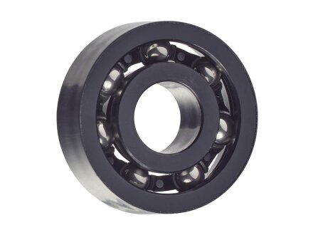 xiros® radial ball bearings, xirodur S180, stainless steel balls, cage PA, mm