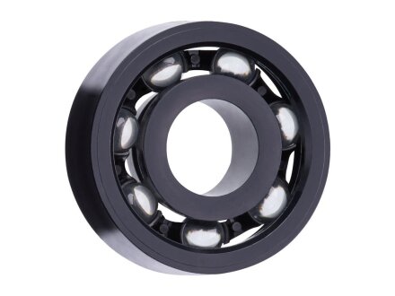 xiros® radial ball bearings, xirodur S180, beads of glass, cage PA, mm