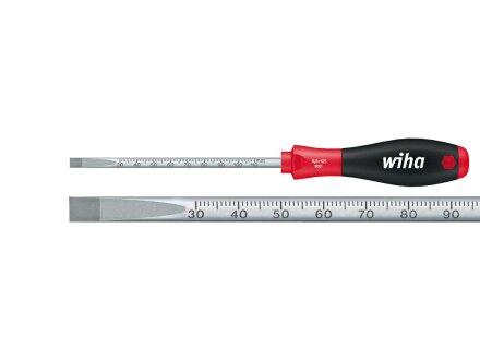 Wiha SoftFinish® screwdriver series 3021, slotted with round blade and lasered millimeter scale
