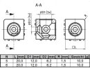 Würfelverbinder 3D 20 B-Typ Nut 6 inkl. Befestigungssatz und Abdeckkappe