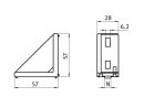 Angle 30x60 B-type groove 8 with mounting kit