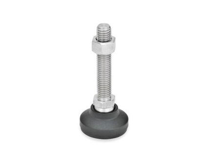 Swivel feet adjusting spindle stainless steel / foot plastic GN343.8-50-M10-63-G