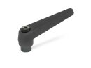 adjustable clamping lever, black, with internal thread M6