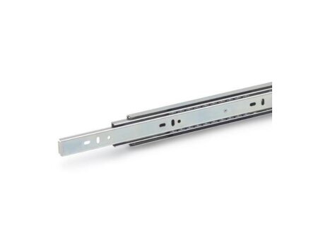 Pair of telescopic rails, full extension, self-closing, 400mm long, loadable up to 430N