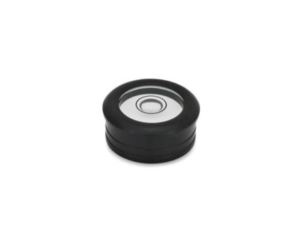 Vial circular para inserción, aluminio, anodizado negro, 20 mm de diámetro, 30 Sens.