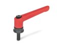 adjustable clamp levers with clamping force amplification M8x36 / red textured finish