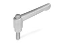 adjustable stainless steel clamping lever, M6x25 /...