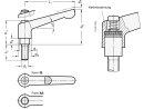 adjustable stainless steel clamping lever, M8x25 / Hexalobular