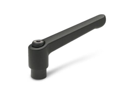 adjustable clamping lever with internal thread M12, lever 108mm, black