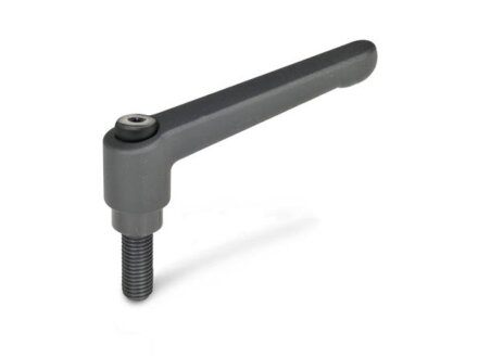 adjustable clamping lever, screw, black, M3x12mm, lever 30mm
