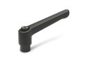 adjustable clamping lever with internal thread M4, lever 45mm, black