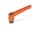verstellbarer Klemmhebel mit Innengewinde M8, Hebel 78mm,  orange