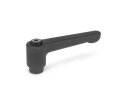 Adjustable clamping lever straight, with internal thread, M6 / black