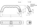 Loop handle, assembly of the operating side, silver, length 120mm, bore 6.5