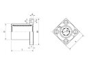 palier linéaire 10 mm bride carrée LMK10UU