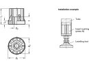 ELESA-logement denfichage pour des tubes ronds, de diamètre extérieur 25 mm, 21 mm de diamètre intérieur, filetage M10