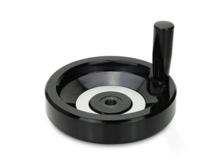 Elesa Disc handwheel, Ø100mm, without keyway, with handle