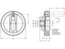 Elesa-Speichenhandrad mit Umlegegriff, 100mm Ø, 10mm Bohrung