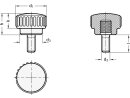 ELESA thumb screw, diameter 15mm, M4x16mm