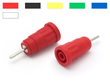 Safety built-in socket, solder contact Einpressversion circuit boards, color selectable