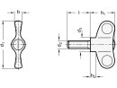 ELESA-wing screw, diameter 48mm, M6x16, cap red