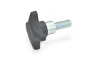 Cross grip screw with steel collar made of thermoplastic,...