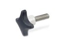 Stainless steel cross handle screw, handle thermoplastic, 40mm dia, M8x30