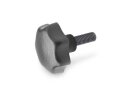 Star grip screw, cast iron, diameter 32mm / thread M6x16