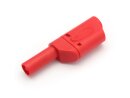 Safety banana plug, stackable, 4mm, color red