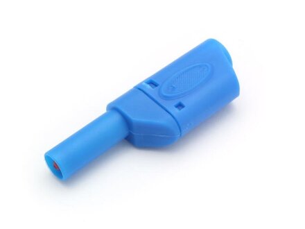 Safety banana plug, stackable, 4mm, color blue