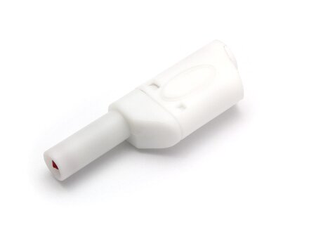 Safety banana plug, stackable, 4mm, Color White