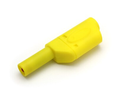 Veiligheids-banaanstekkers, stapelbaar, 4mm, 10 stuks, kleur geel