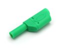 Safety banana plug, stackable, 4mm, green 10 pieces, color