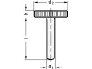 Flat thumbscrew burnished steel, M3x20mm