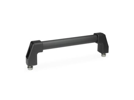 Loop handle, black, plastic-coated, length 500mm