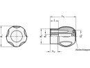 ELESA-Softline-Kugelgriff, Abdeckkappe grau, Durchmesser 50mm, M8